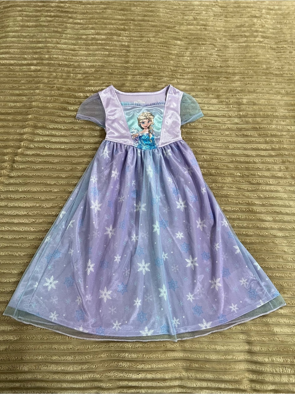 Disney Frozen Princess Elsa Nightgown Dress Lavender Snowflake - 3T